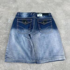 Faded Y2k Jorts Baggy Skater Grunge Punk Jean Shorts Size 36